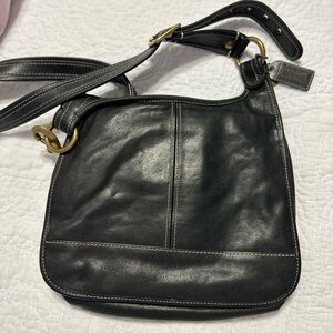 Very vintage coach , leather , brass hardware